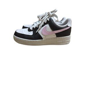 Nike Air Force 1 Low Black White Pink Swoosh Sneakers w/ Box US 8